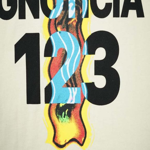 RIVINGTON ROI REBIS Yellow Alphabet Cross Print T-Shirt - Yellow Short Sleeve - Picture 15 of 15